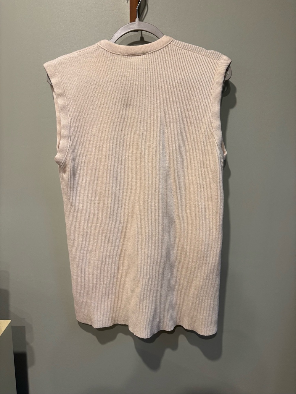 Vintage Cream Ribbed Button-Front Tank - Picture 5 of 5